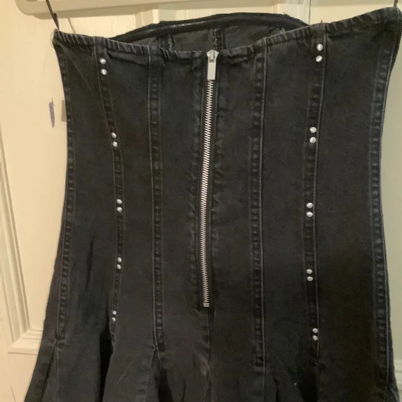 Black Strapless Jean Dress M NWT - Picture 4 of 4